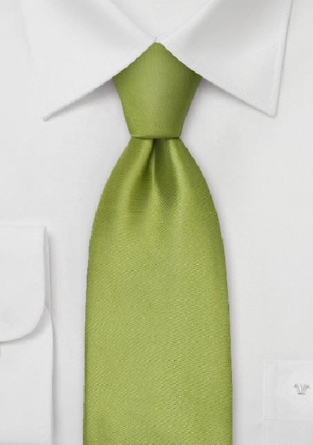 Extra Long Necktie - Sage green silk tie