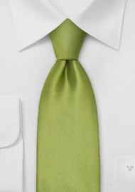 Extra Long Necktie - Sage green silk tie