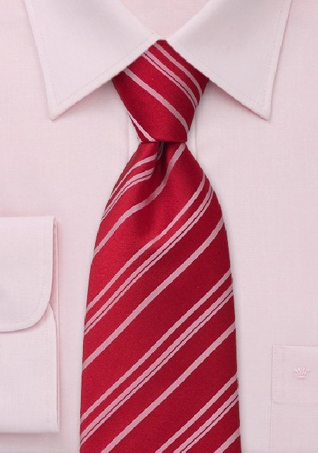 Striped Tie  -  Red Tie with light red stripes