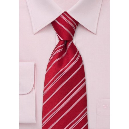 Striped Tie  -  Red Tie with light red stripes