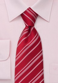 Striped Tie  -  Red Tie with light red stripes