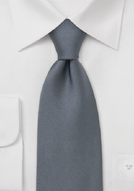 Single colored silk tie Silver gray necktie