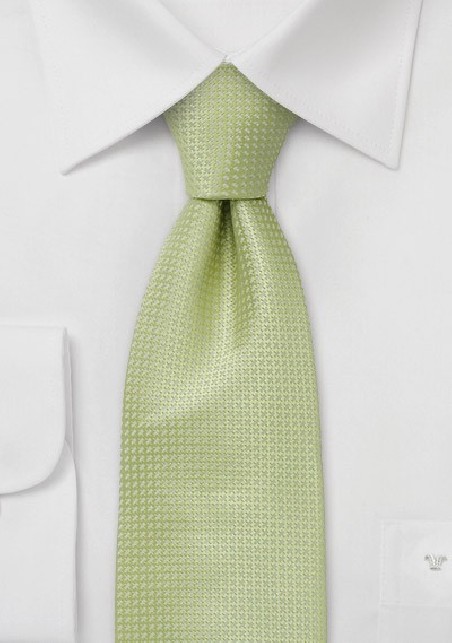Sage Green Silk Tie  -  Light green tie with fine pattern