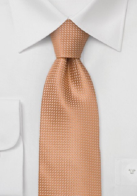 Apricot orange silk tie  -  Orange patterned silk tie
