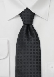 Brand name neckties - Dark gray silk tie by Chevalier