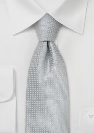 Silk Neckties -  Elegant Silver Colored Silk Tie