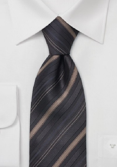 Silk neckties - Brown striped silk tie