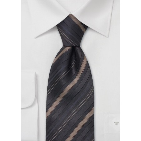 Silk neckties - Brown striped silk tie