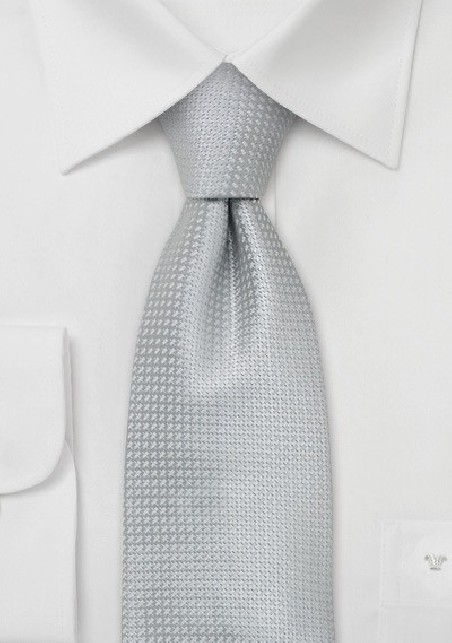 Silver Extra Long Ties - XL silk tie in silver