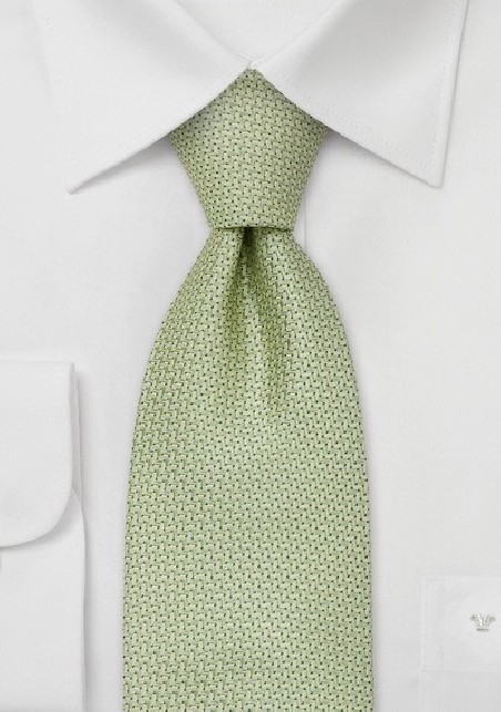 XL designer ties - Light green silk tie by Chevalier