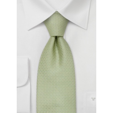 XL designer ties - Light green silk tie by Chevalier