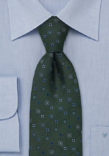 Brand name neckties - Dark green tie by Chevalier
