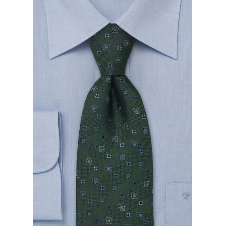 Brand name neckties - Dark green tie by Chevalier