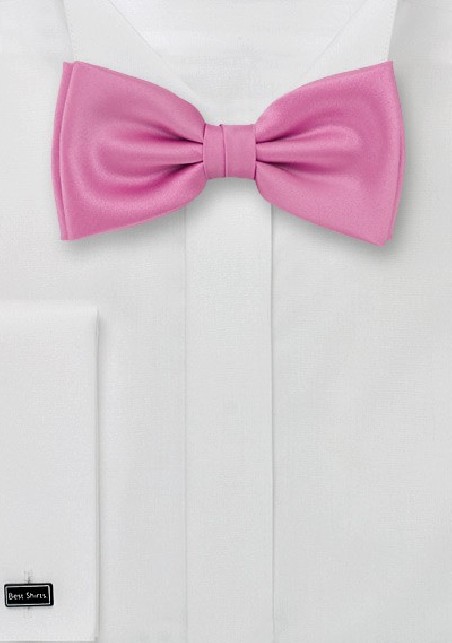 Rose-pink bow tie  - Pre-tied pink bow tie