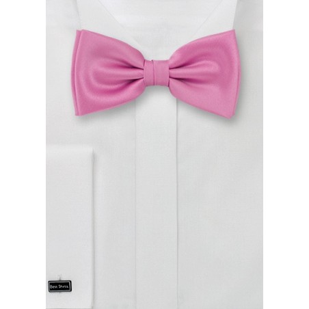 Rose-pink bow tie  - Pre-tied pink bow tie