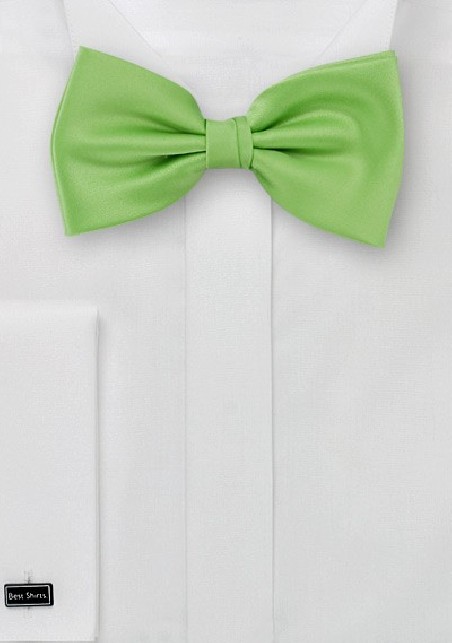 Bow ties  -  Solid apple green men's bow tie
