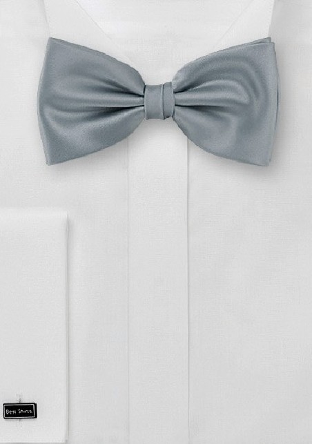 Silver bow tie - Formal bow tie in solid silver