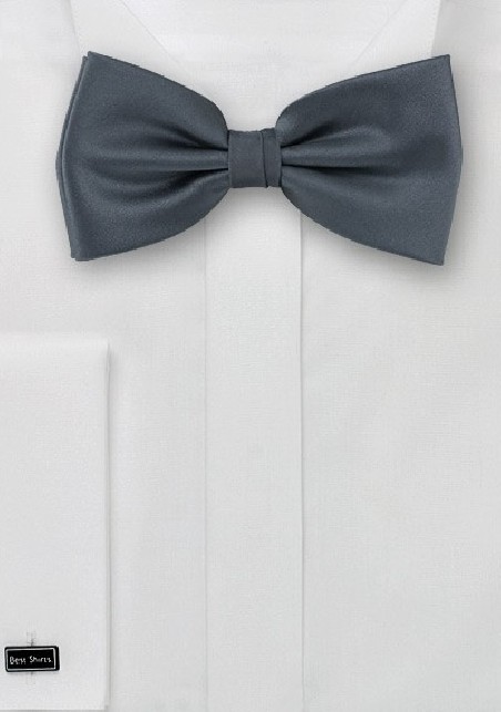 Dark gray bow tie  -  Solid color bow tie in dark gray