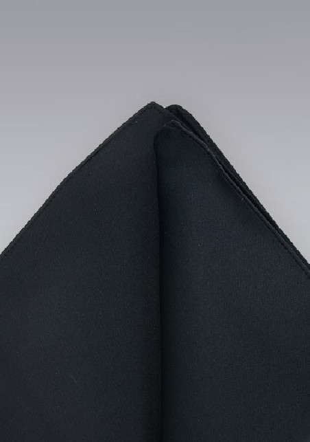 Black hankie -  Classic black pocket square