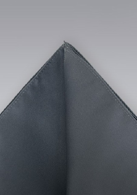 Gray pocket square -  Solid color dark gray hankie