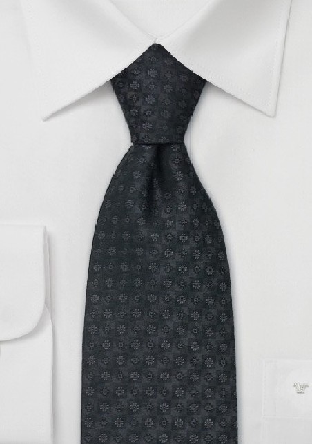 Designer neckties - Charcoal gray silk tie by Chevalier