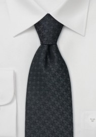 Designer neckties - Charcoal gray silk tie by Chevalier