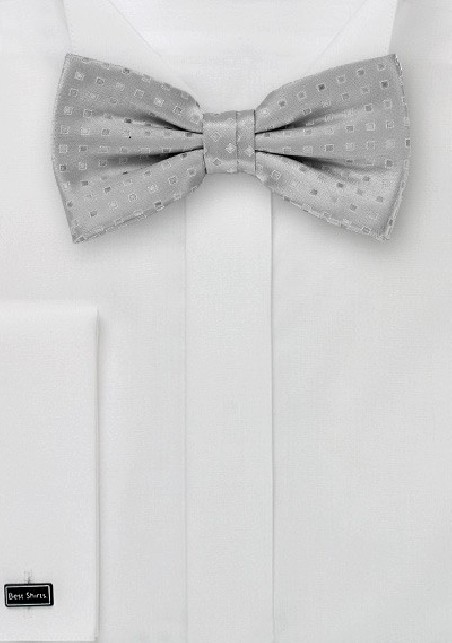 Silver Bow Ties - Bow Tie & Matching Pocket Square