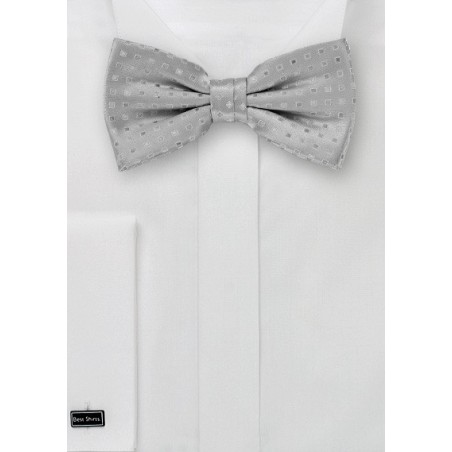 Silver Bow Ties - Bow Tie & Matching Pocket Square