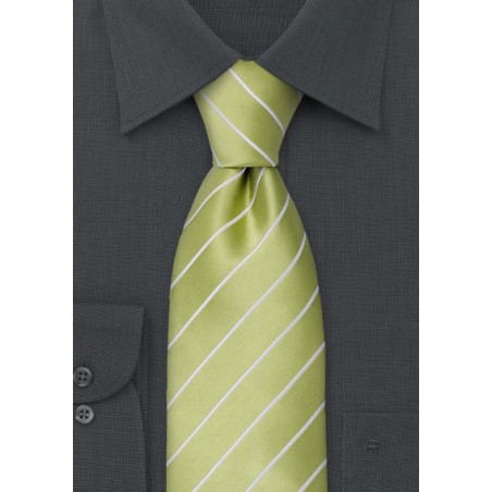 Green neckties - Striped, lime green necktie
