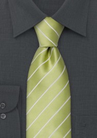 Green neckties - Striped, lime green necktie