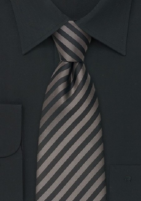 Licorice-Gray Silk Tie