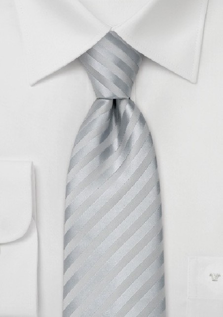 Silver Silk Tie