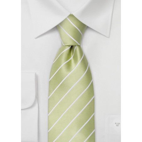 Silk Neckties - Light green striped tie