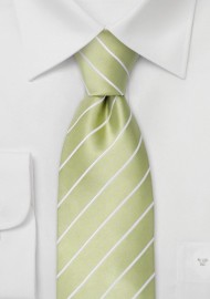 Silk Neckties - Light green striped tie