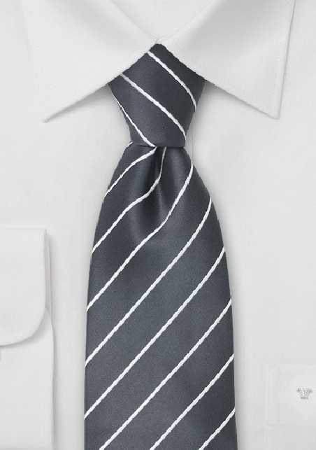 Elegant men's ties - Graphite striped necktie