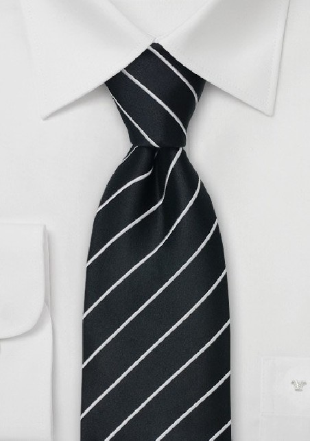 Formal Silk Ties - Black & Silver necktie