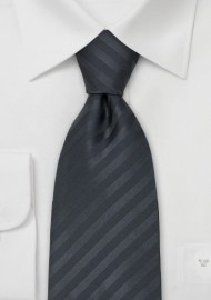 Charcoal Gray Ties - Dark Gray Tie With Subtle Stripes