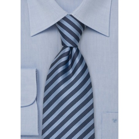 Blue Silk Ties - Modern Striped Silk Tie in Blue