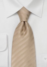 Wedding Neck Ties - Light Brown Striped Tie