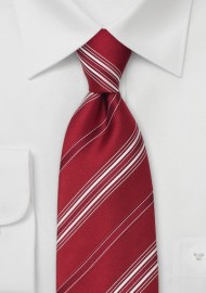 Italian Designer Ties - Red Striped Tie by Cavallieri
