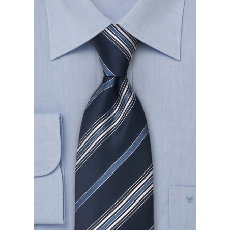 Blue Italian Designer Silk Tie by Cavallieri