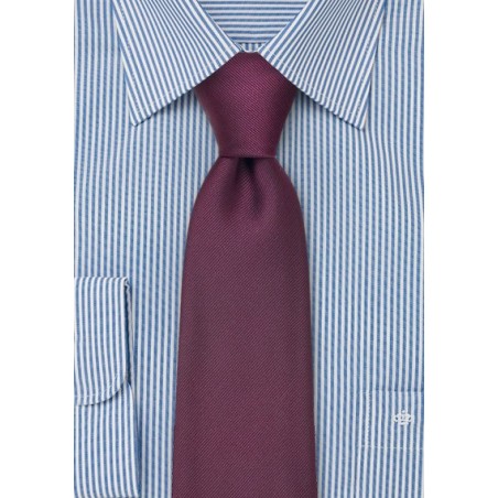 Solid Silk Tie in Wine Red Color