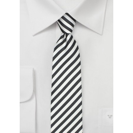 Dark Gray and White Skinny Tie