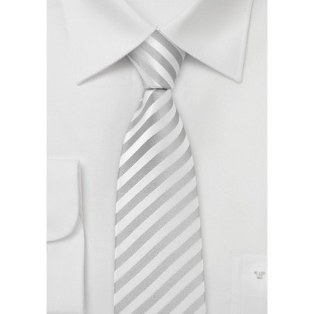 Retro Ties - White & Silver Skinny Tie