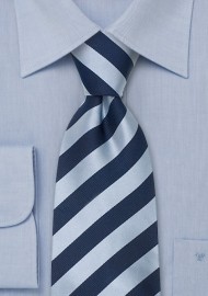 Blue striped ties - Striped silk tie in blue