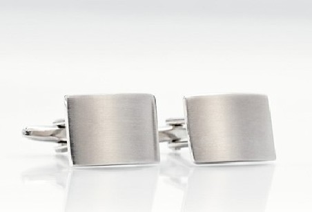 Modern Cufflinks - Brished Steel Cufflinks by Mont Pellier
