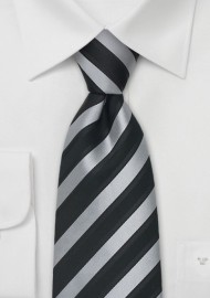 Elegant Mens Tie in Silver and Black