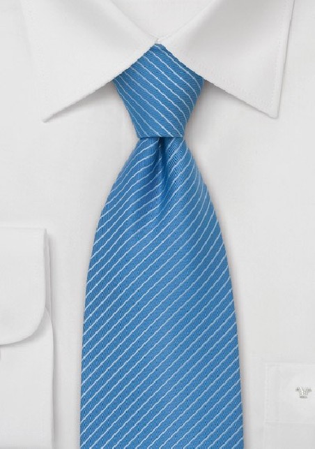 Light Blue Ties - Modern Striped Tie in Cornflower Blue
