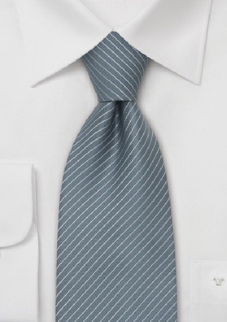 Gray Mens Ties - Fine Striped Tie in a Slate Gray Color