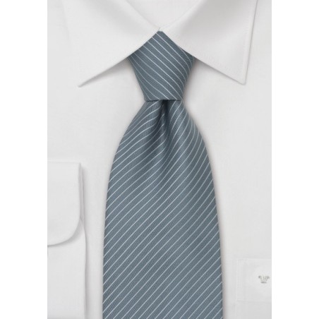 Gray Mens Ties - Fine Striped Tie in a Slate Gray Color